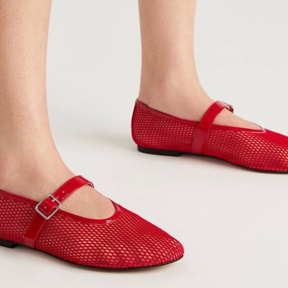 Steve Madden Red Mesh DREAMING Flats in Size 8 - Picture 10 of 14